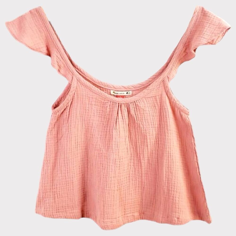 NWT Marine Layer Jude Flutter Sleeve Tank in Rosette Size Medium - Picture 2 of 8